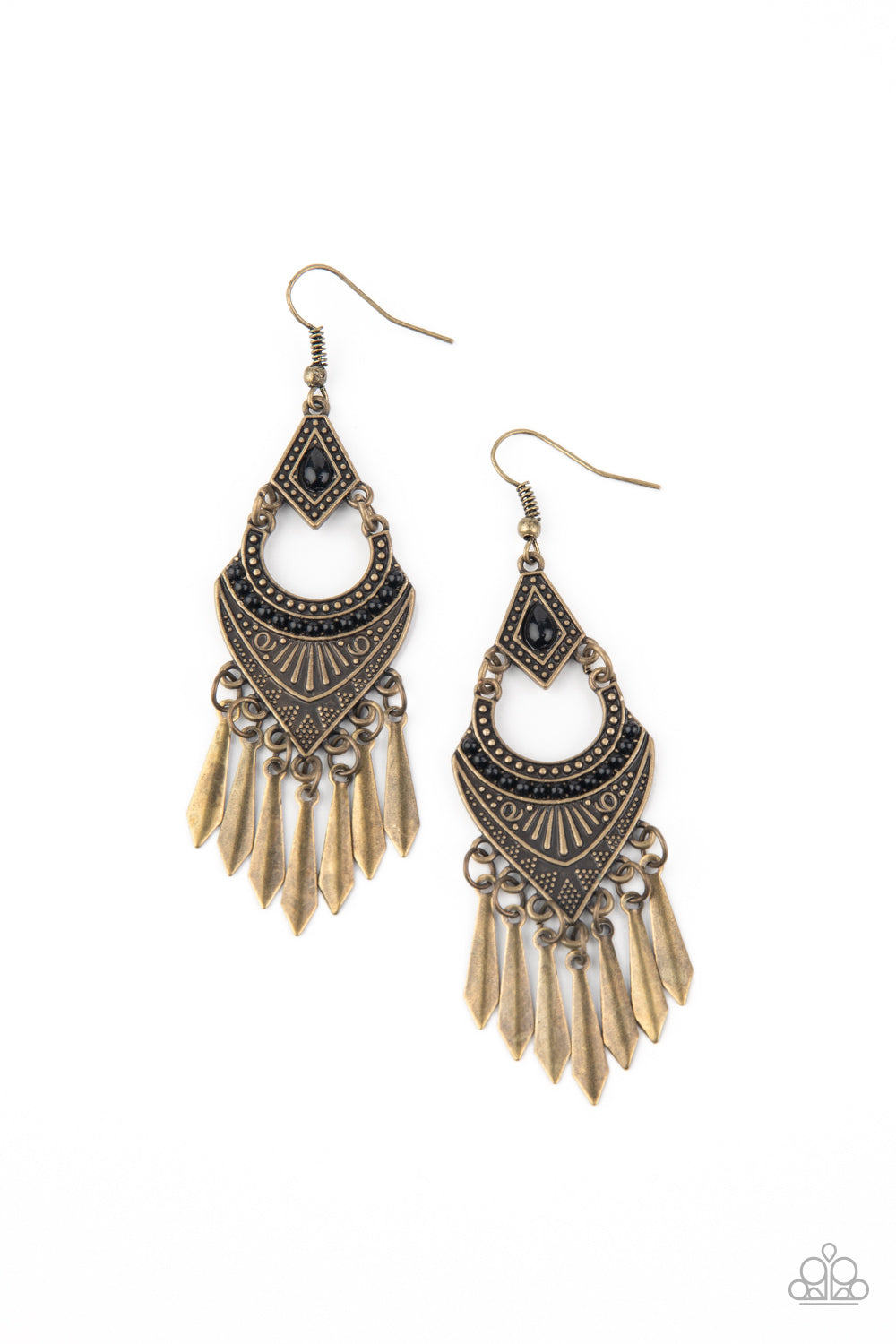 Trailblazer Beam - brass - Paparazzi earrings