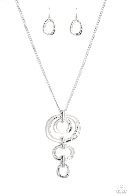 Tranquil Trickle - silver - Paparazzi necklace