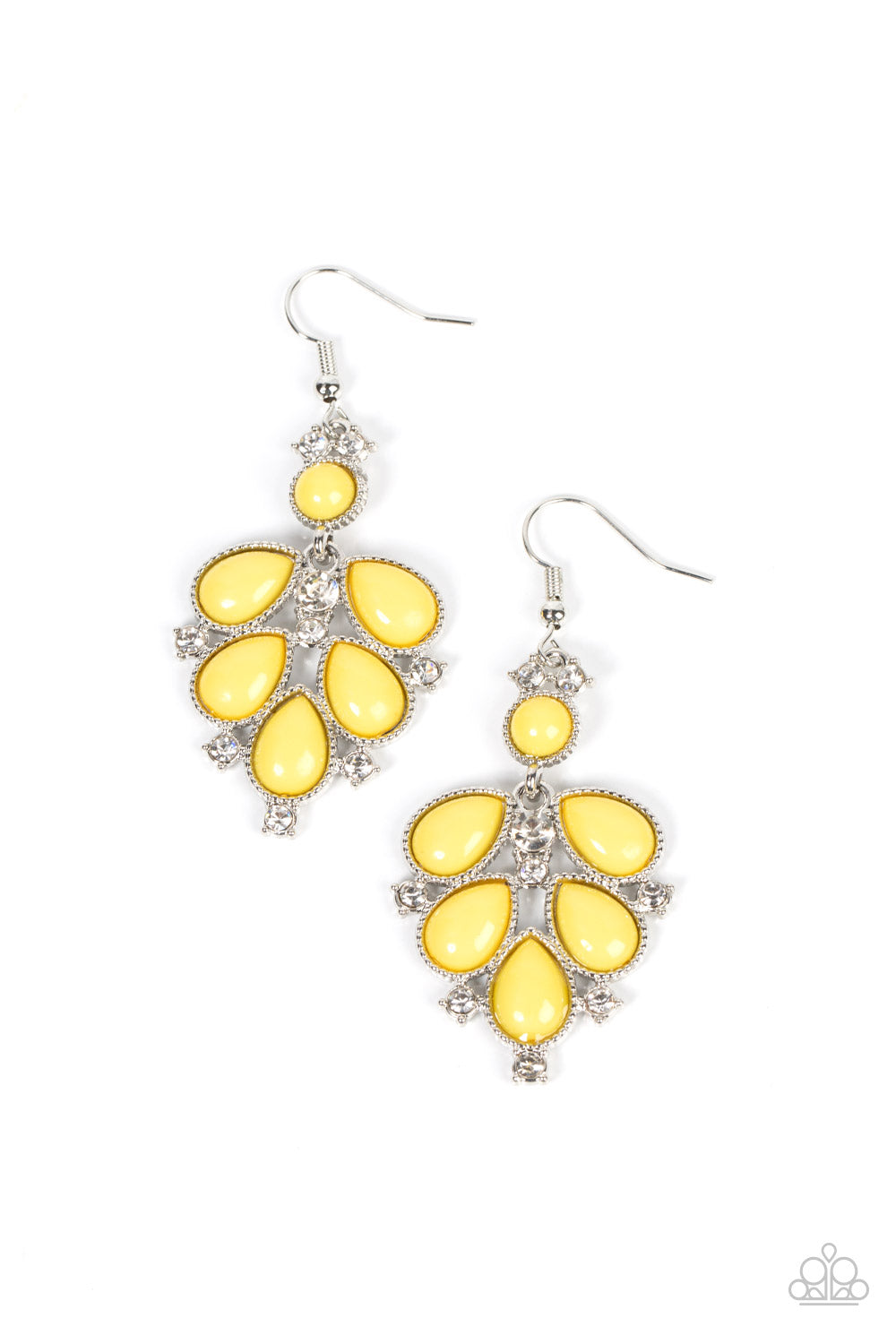 Transcendental Teardrops - yellow - Paparazzi earrings