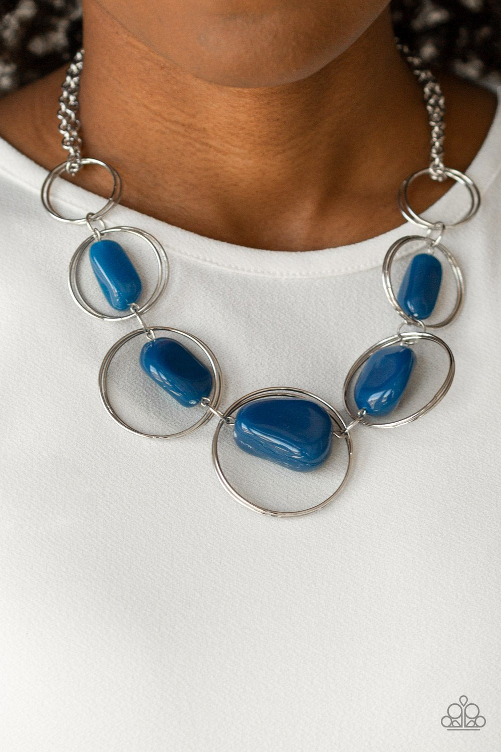 Travel Log-blue-Paparazzi necklace