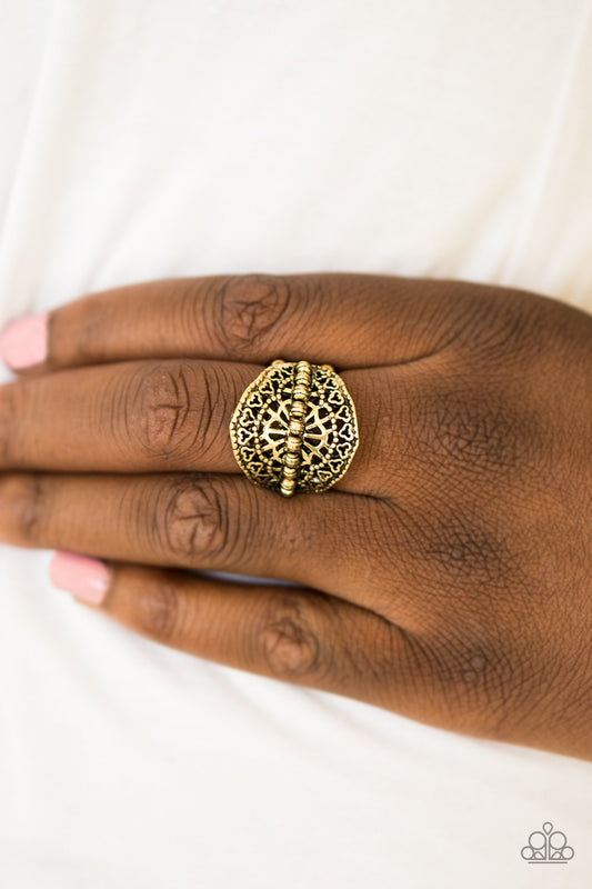 Travel Treasure - brass - Paparazzi ring
