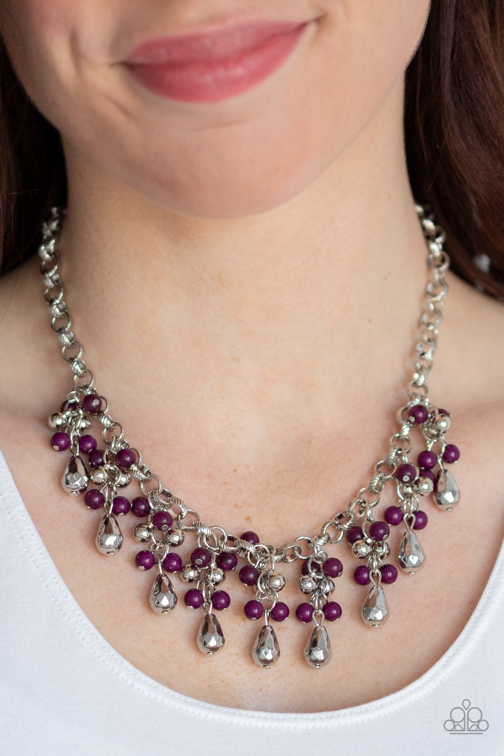 Traveling Trendsetter-purple-Paparazzi necklace