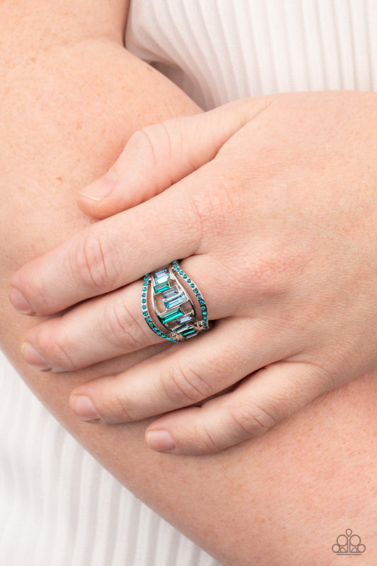 Treasure Chest Charm - blue - Paparazzi ring