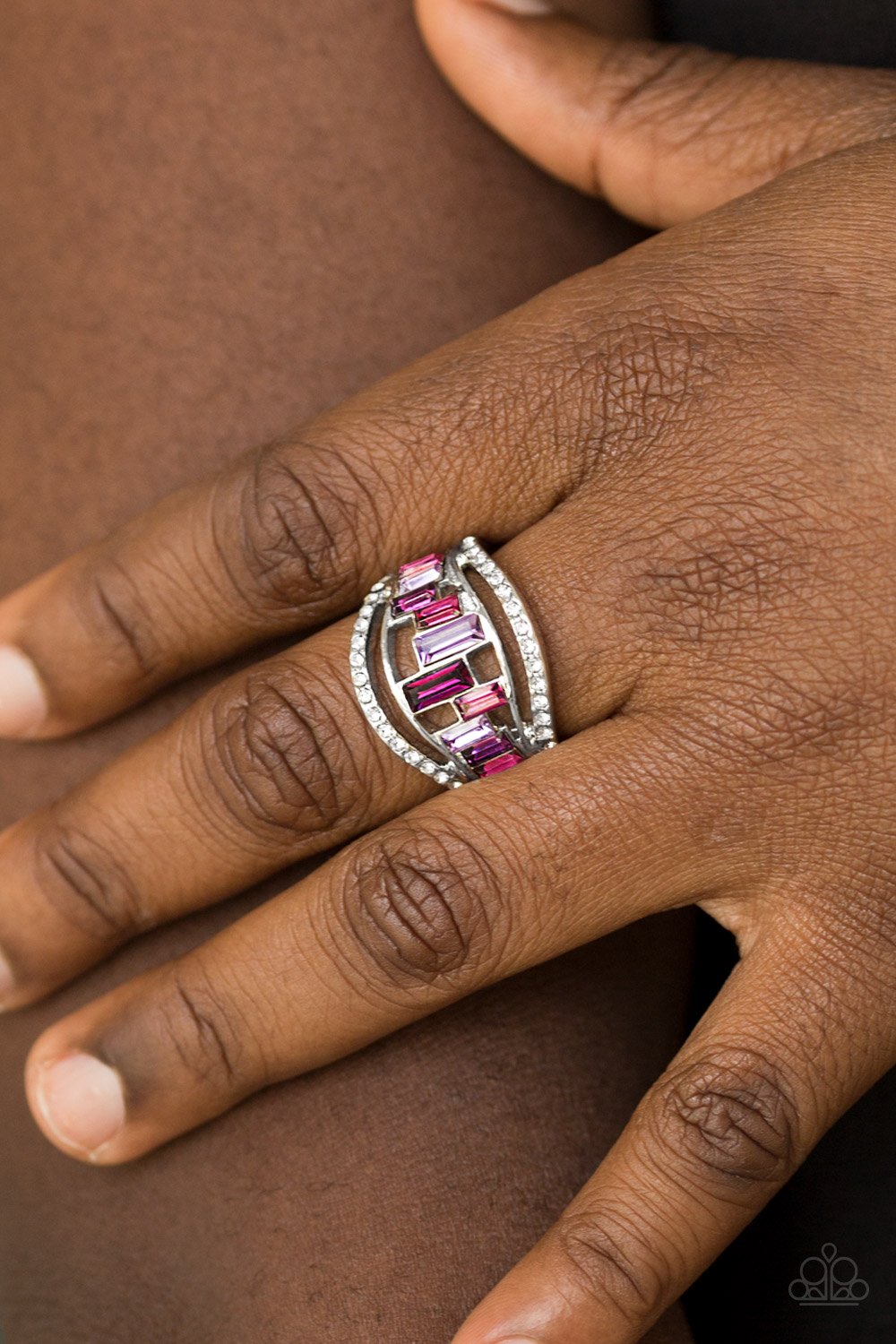 Treasure Chest Charm - purple - Paparazzi ring