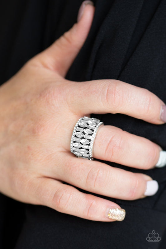 Treasure Trove Tribute-white-Paparazzi ring