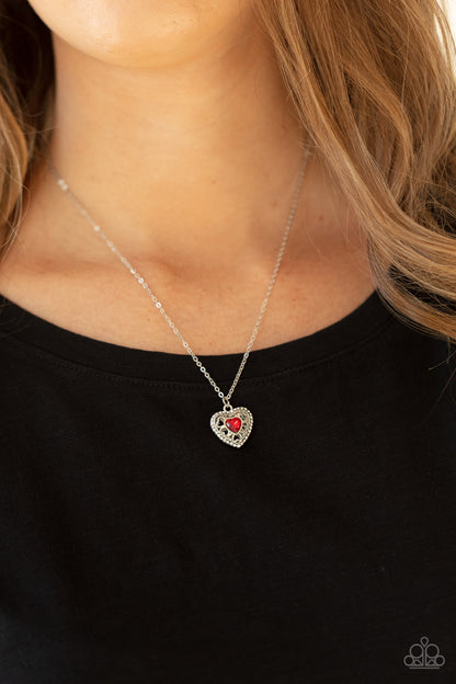 Treasures of the Heart - red - Paparazzi necklace