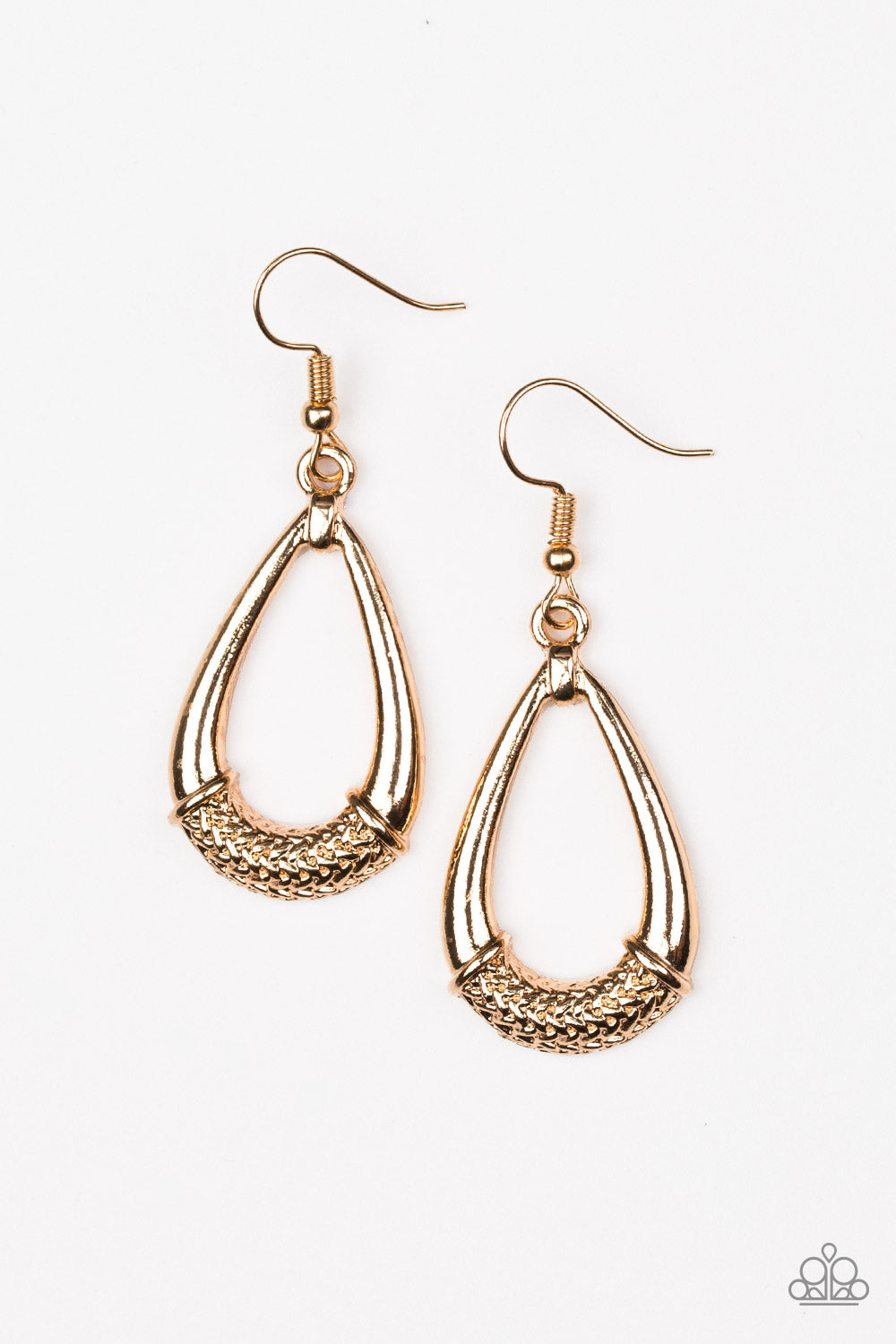 Trending Texture - gold - Paparazzi earrings