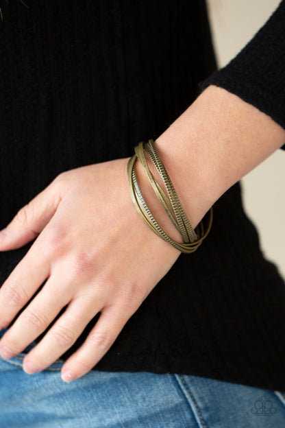 Trending in Tread - brass - Paparazzi bracelet