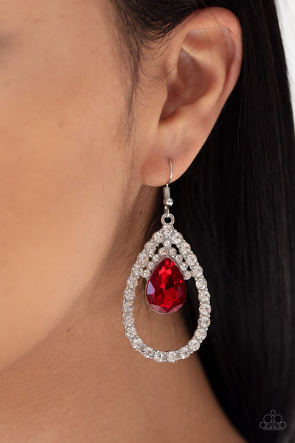 Trendsetting Twinkle-red-Paparazzi earrings