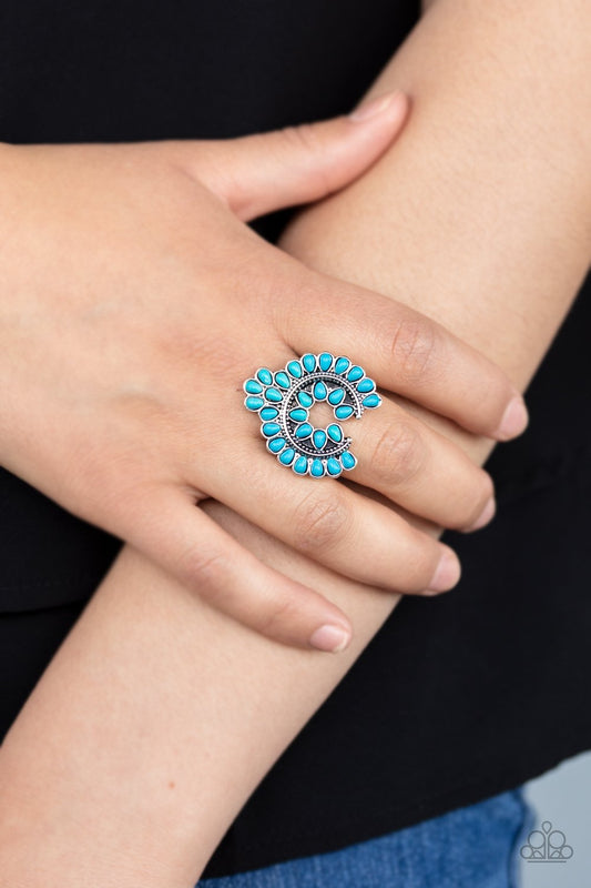 Trendy Talisman-blue-Paparazzi ring