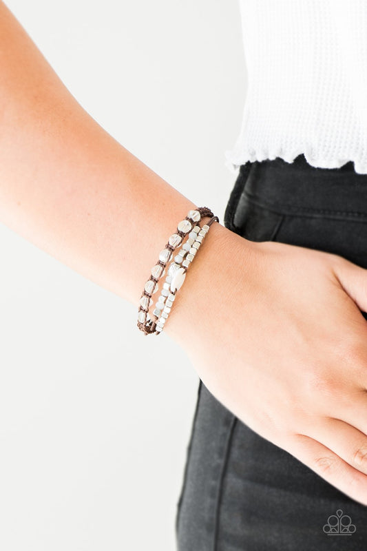Trendy Tourist-white-Paparazzi bracelet