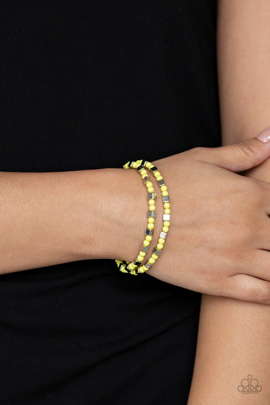 Trendy Tribalist-yellow-Paparazzi bracelet