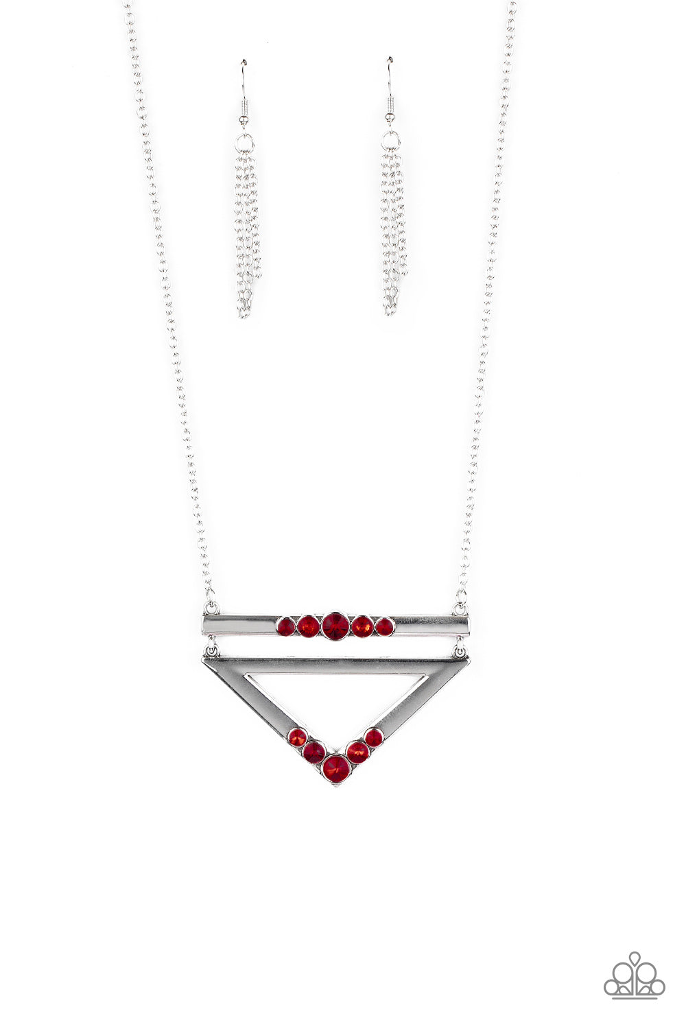 Triangulated Twinkle - red - Paparazzi necklace
