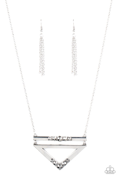 Triangulated Twinkle - silver - Paparazzi necklace
