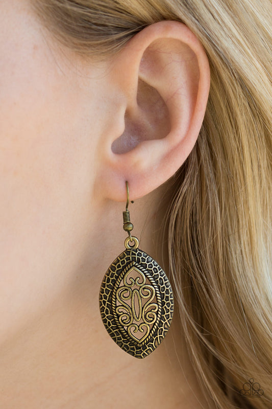 Tribal Tribute - brass - Paparazzi earrings