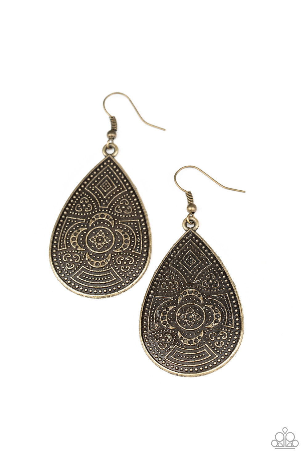 Tribal Takeover - brass - Paparazzi earrings