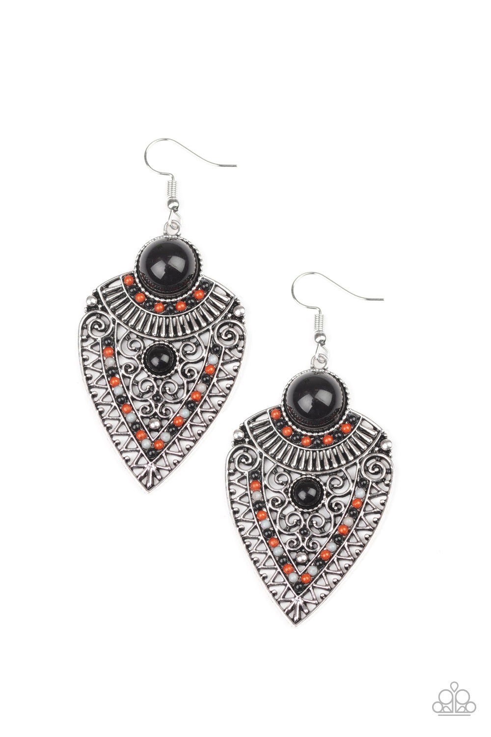 Tribal Territory - black - Paparazzi earrings