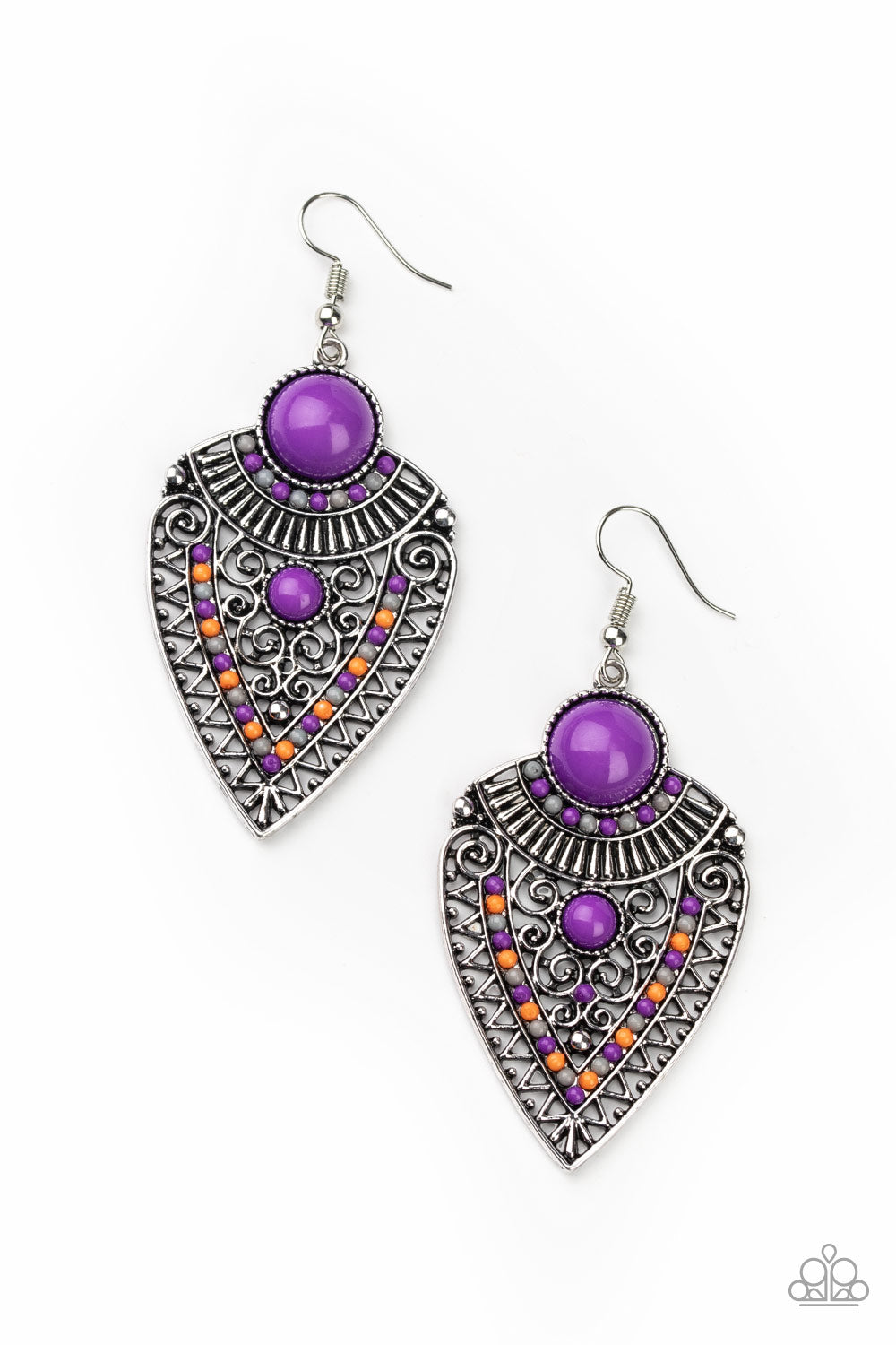 Tribal Territory - purple - Paparazzi earrings