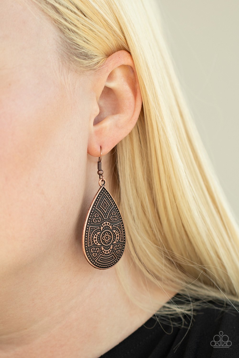 Tribal Takeover-copper-Paparazzi earrings