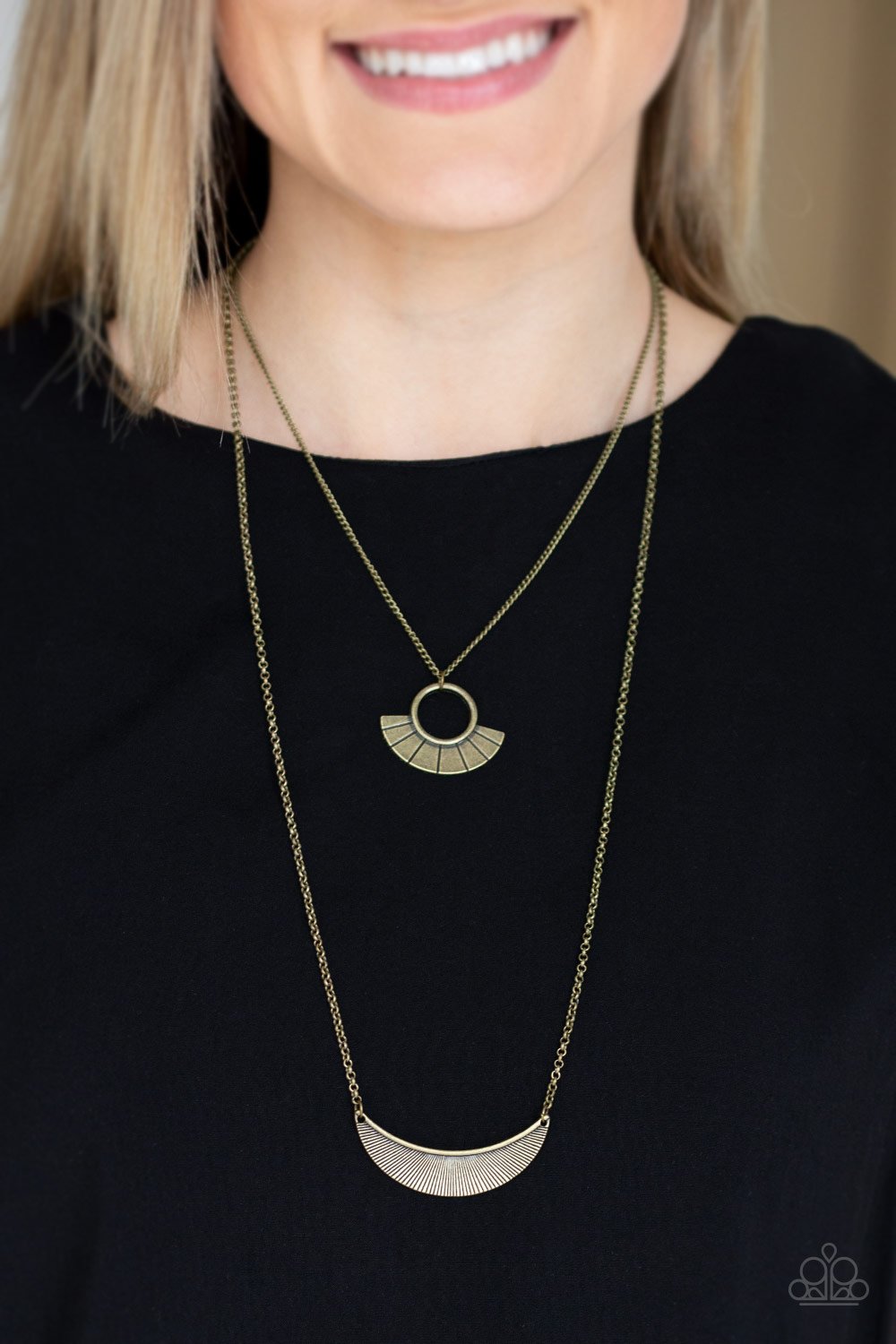 Tribal Trek-brass-Paparazzi necklace