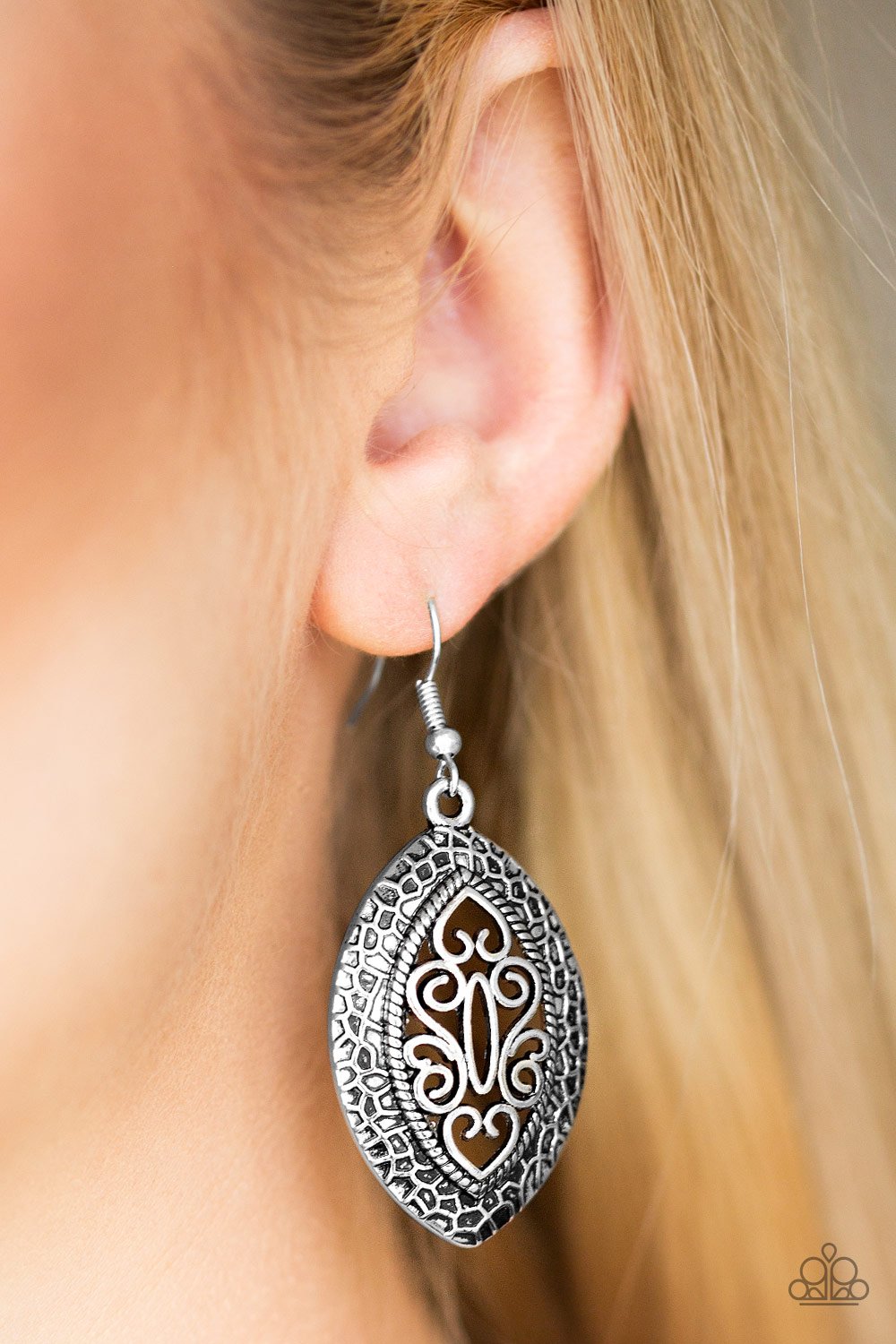 Tribal Tribute - silver - Paparazzi earrings