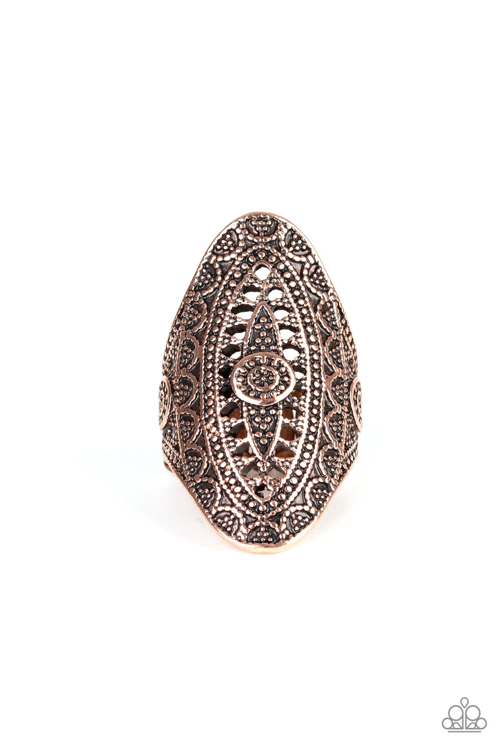 Tribal and Tribulation - copper - Paparazzi ring