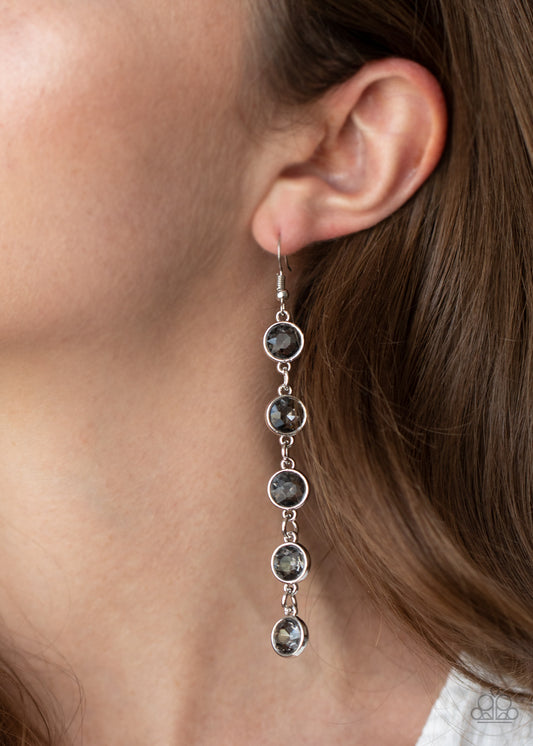 Trickle Down Twinkle - silver - Paparazzi earrings