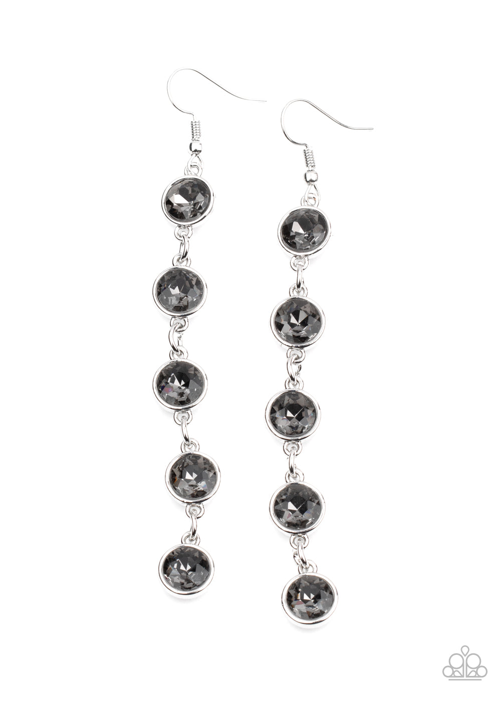 Trickle Down Twinkle - silver - Paparazzi earrings