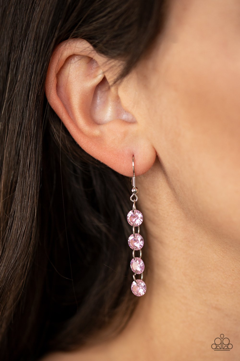 Trickle Down Effect-pink-Paparazzi earrings