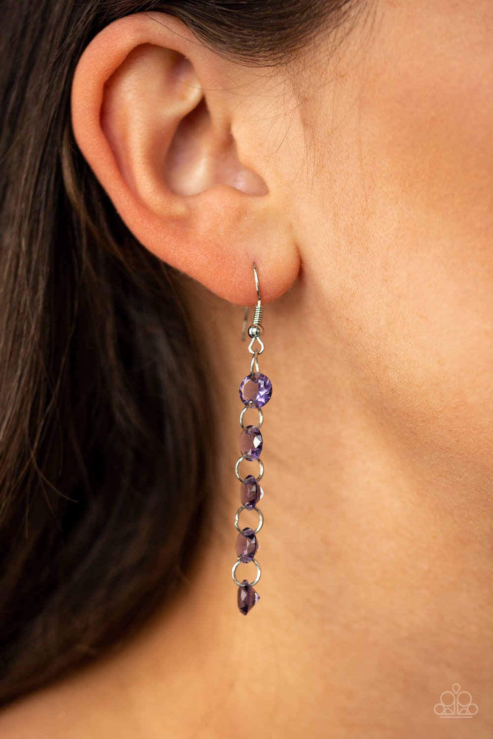 Trickle Down Effect-purple-Paparazzi earrings