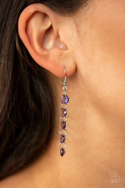 Trickle Down Effect-purple-Paparazzi earrings