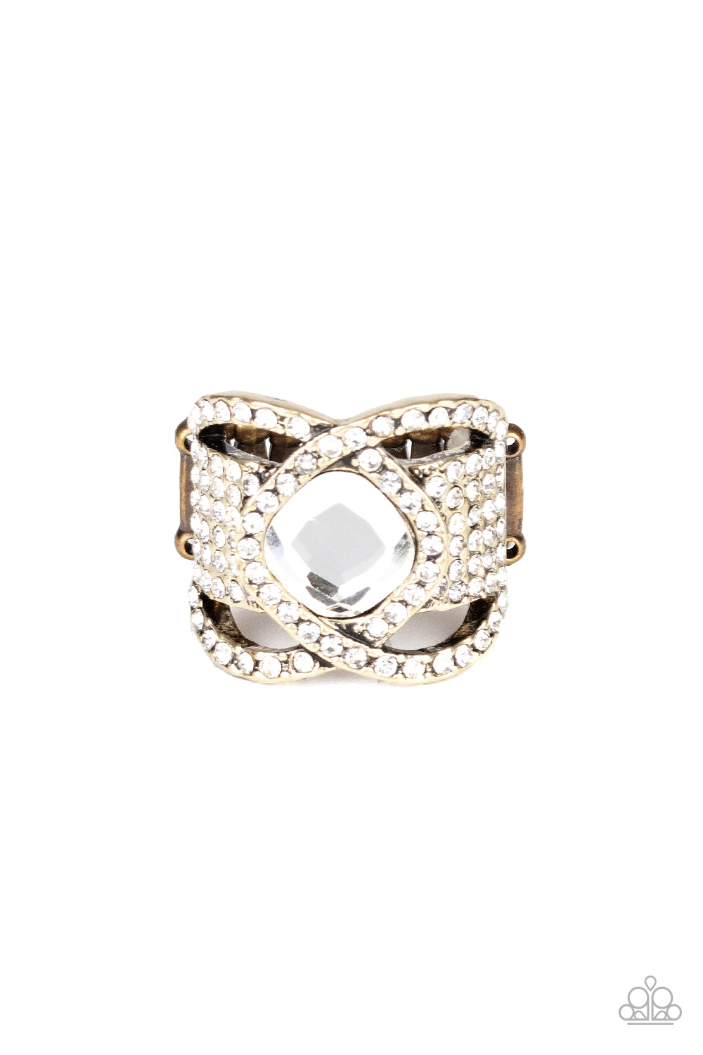 Triple Crown Twinkle - brass - Paparazzi ring