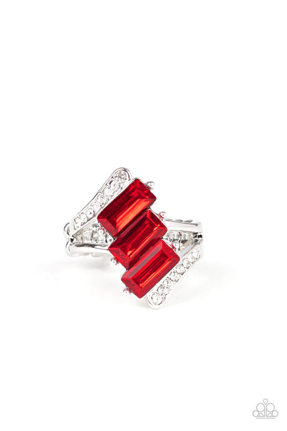 Triple Razzle - red - Paparazzi ring