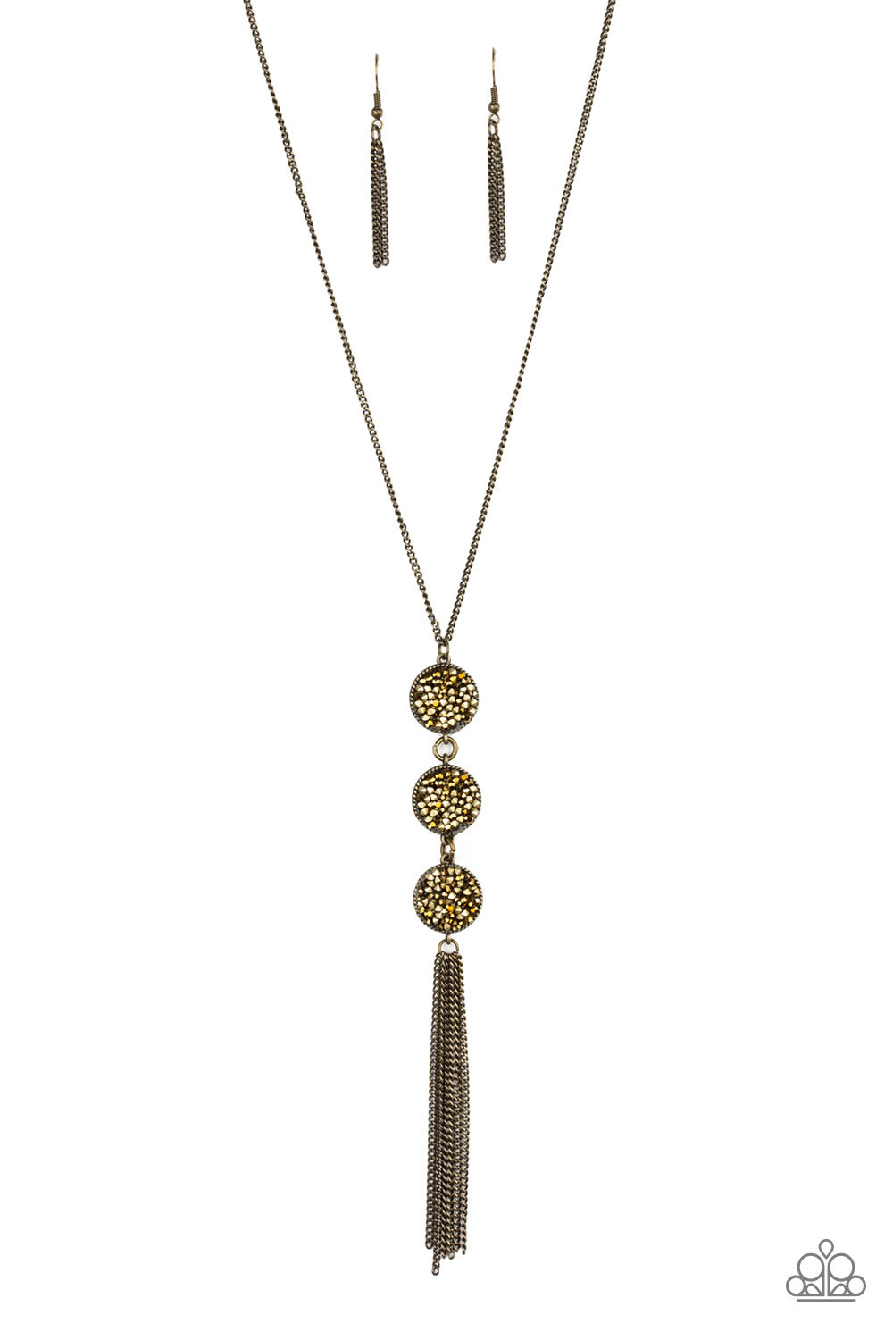 Triple Shimmer - brass - Paparazzi necklace