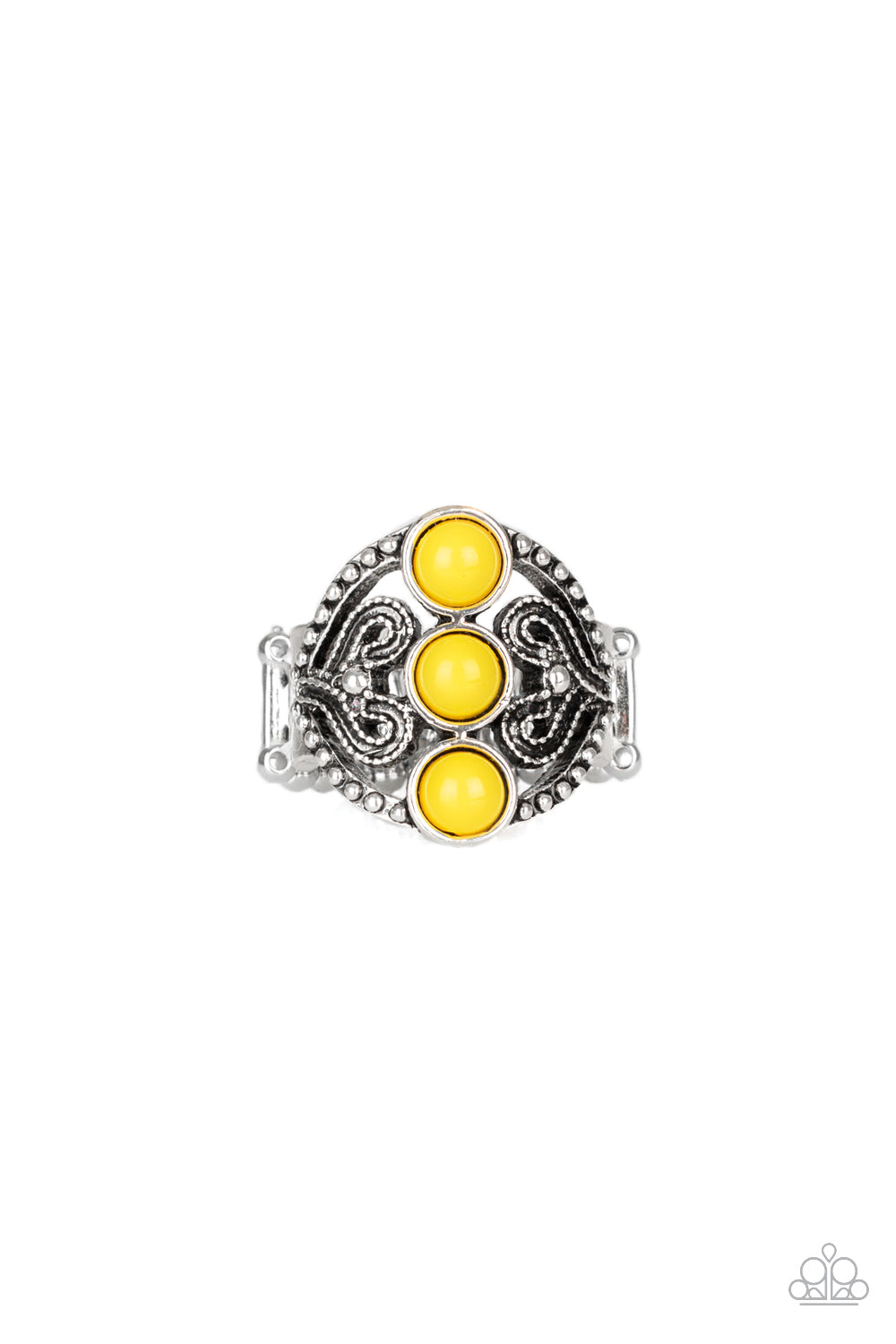 Triple Whammy - yellow - Paparazzi ring