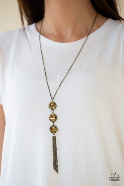 Triple Shimmer-brass-Paparazzi necklace