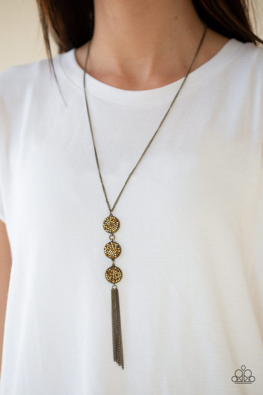 Triple Shimmer-brass-Paparazzi necklace