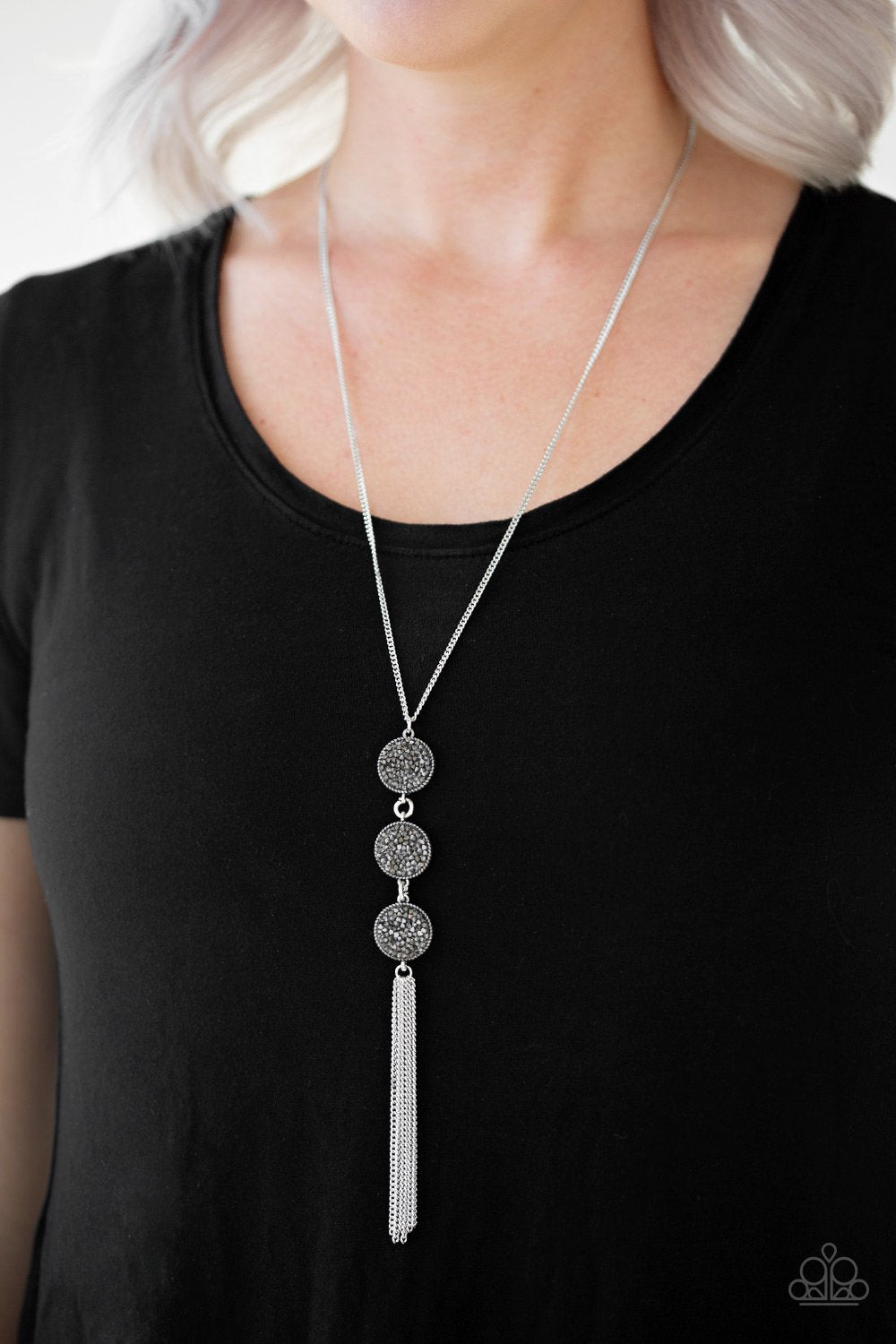 Triple Shimmer-silver-Paparazzi necklace