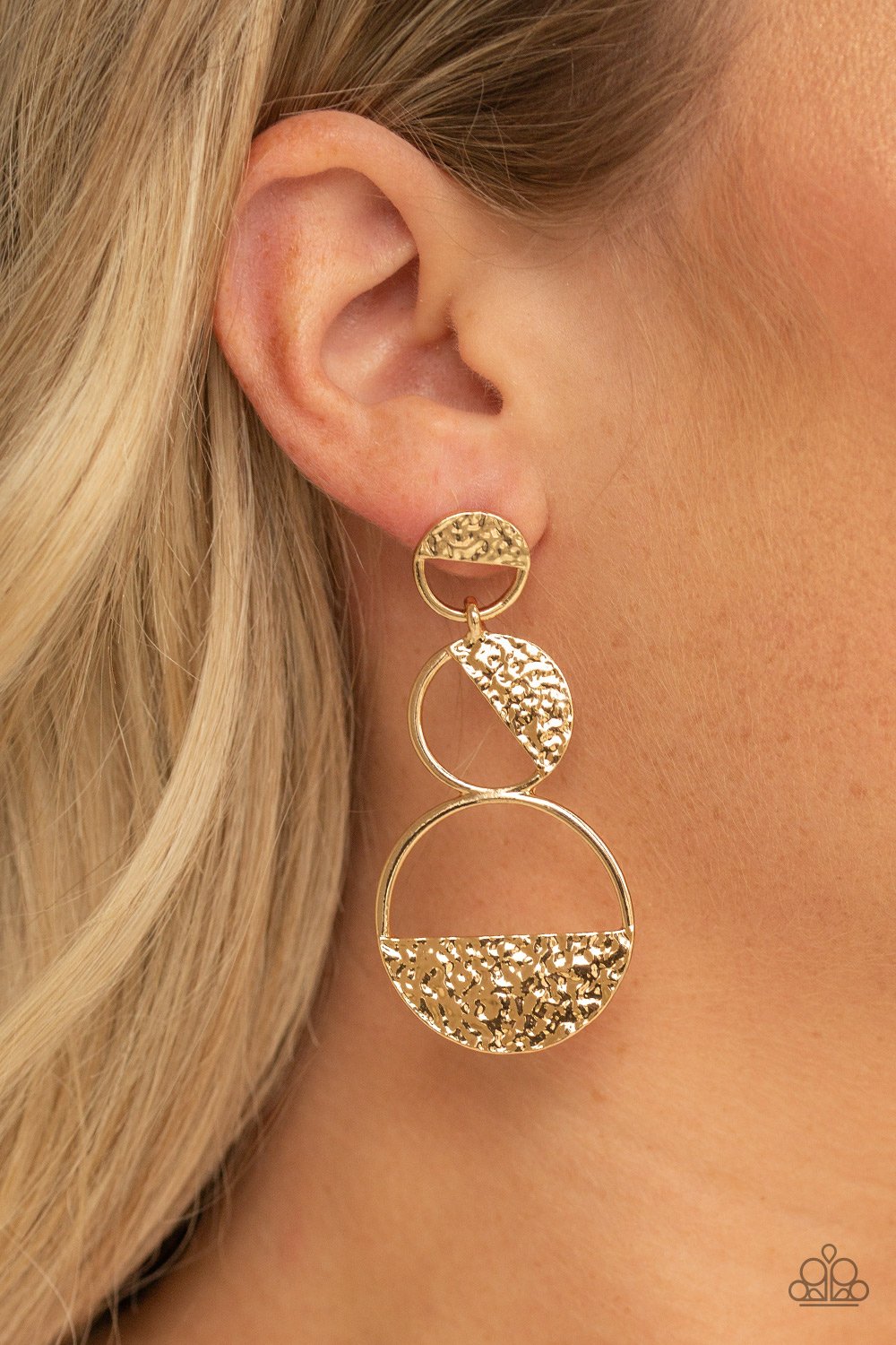 Triple Trifecta - gold - Paparazzi earrings