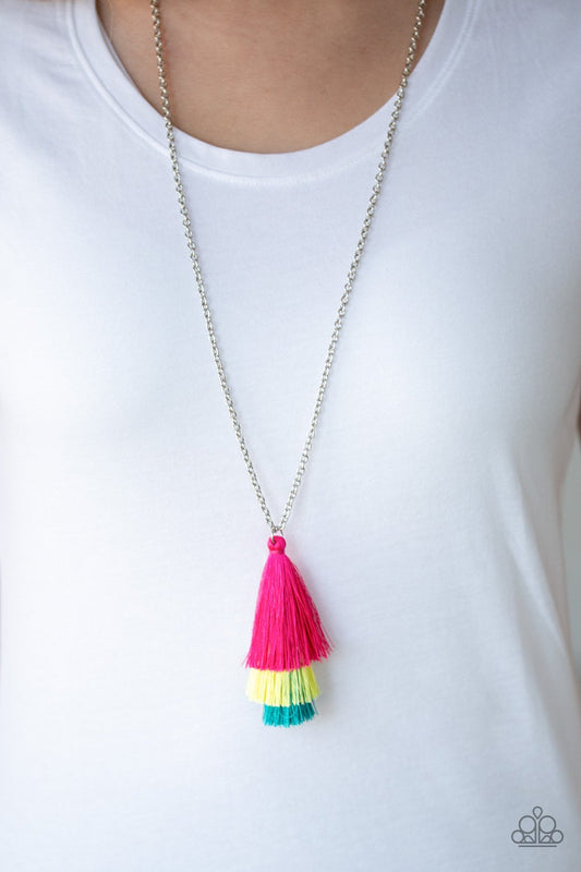 Triple the Tassel-multi-Paparazzi necklace
