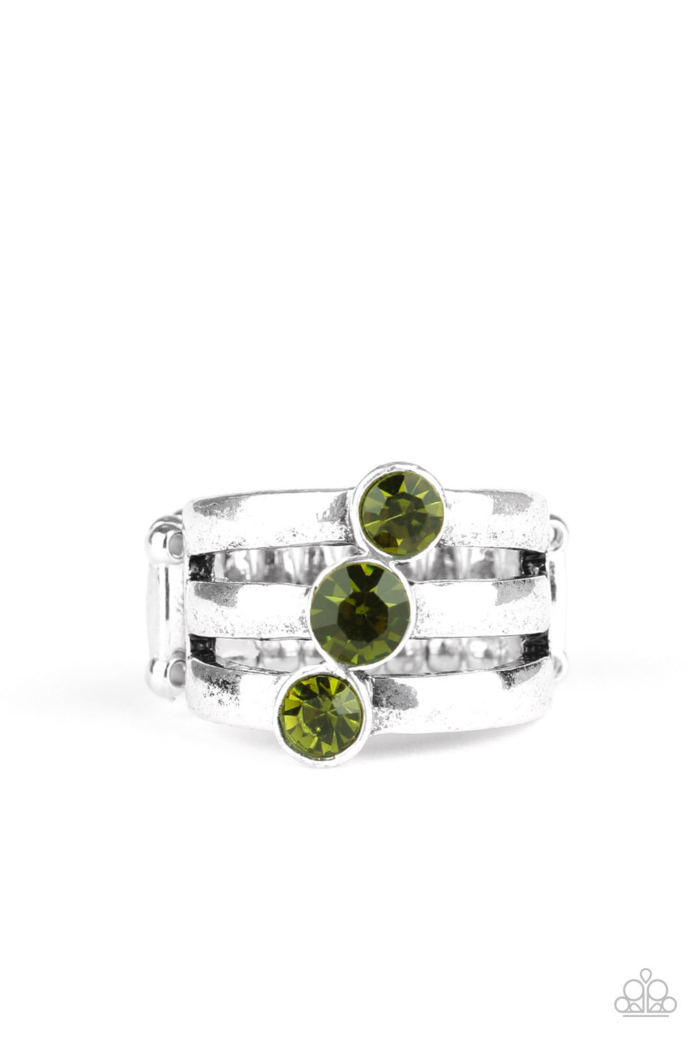 Triple the Twinkle - green - Paparazzi ring