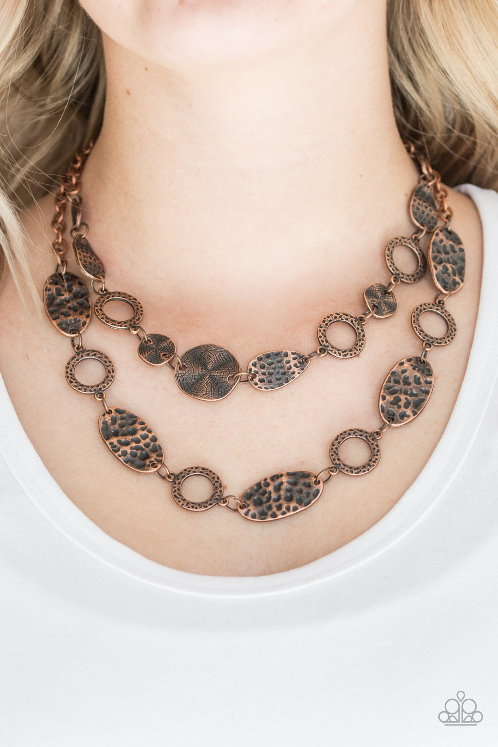 Tripping on Texture - copper - Paparazzi necklace