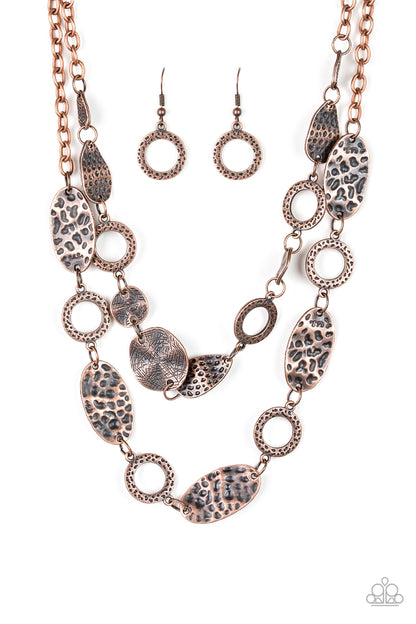 Tripping on Texture - copper - Paparazzi necklace