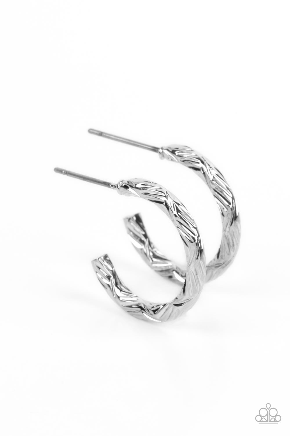 Triumphantly Textured - silver - Paparazzi earrings