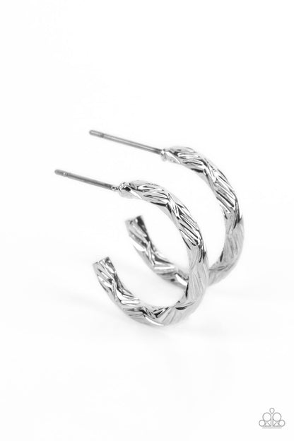 Triumphantly Textured - silver - Paparazzi earrings