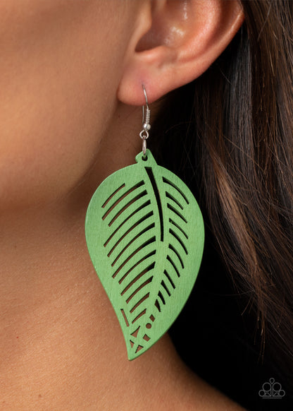 Tropical Foliage - green - Paparazzi earrings