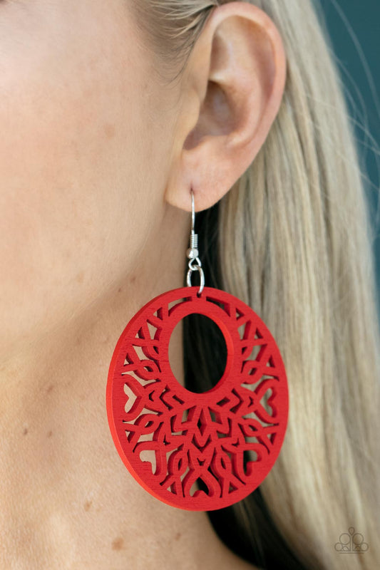 Tropical Reef - red - Paparazzi earrings