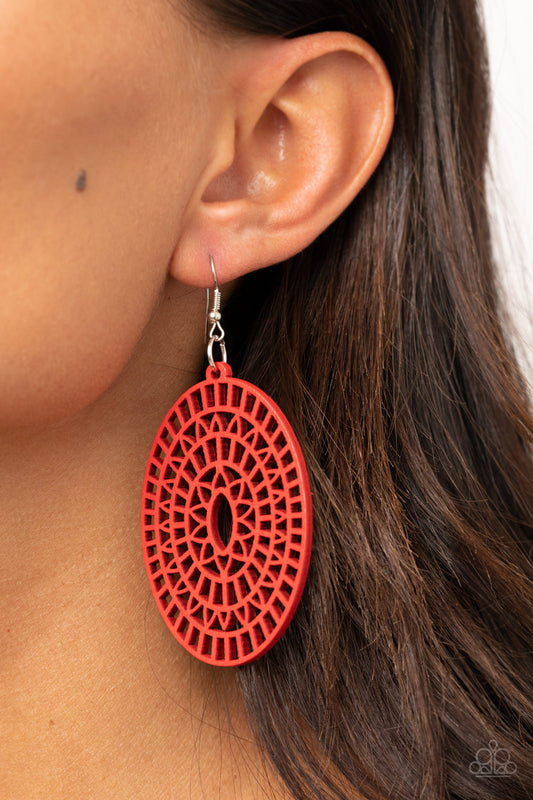 Tropical Retreat - red - Paparazzi earrings