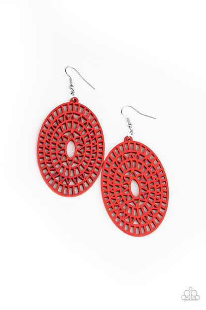 Tropical Retreat - red - Paparazzi earrings