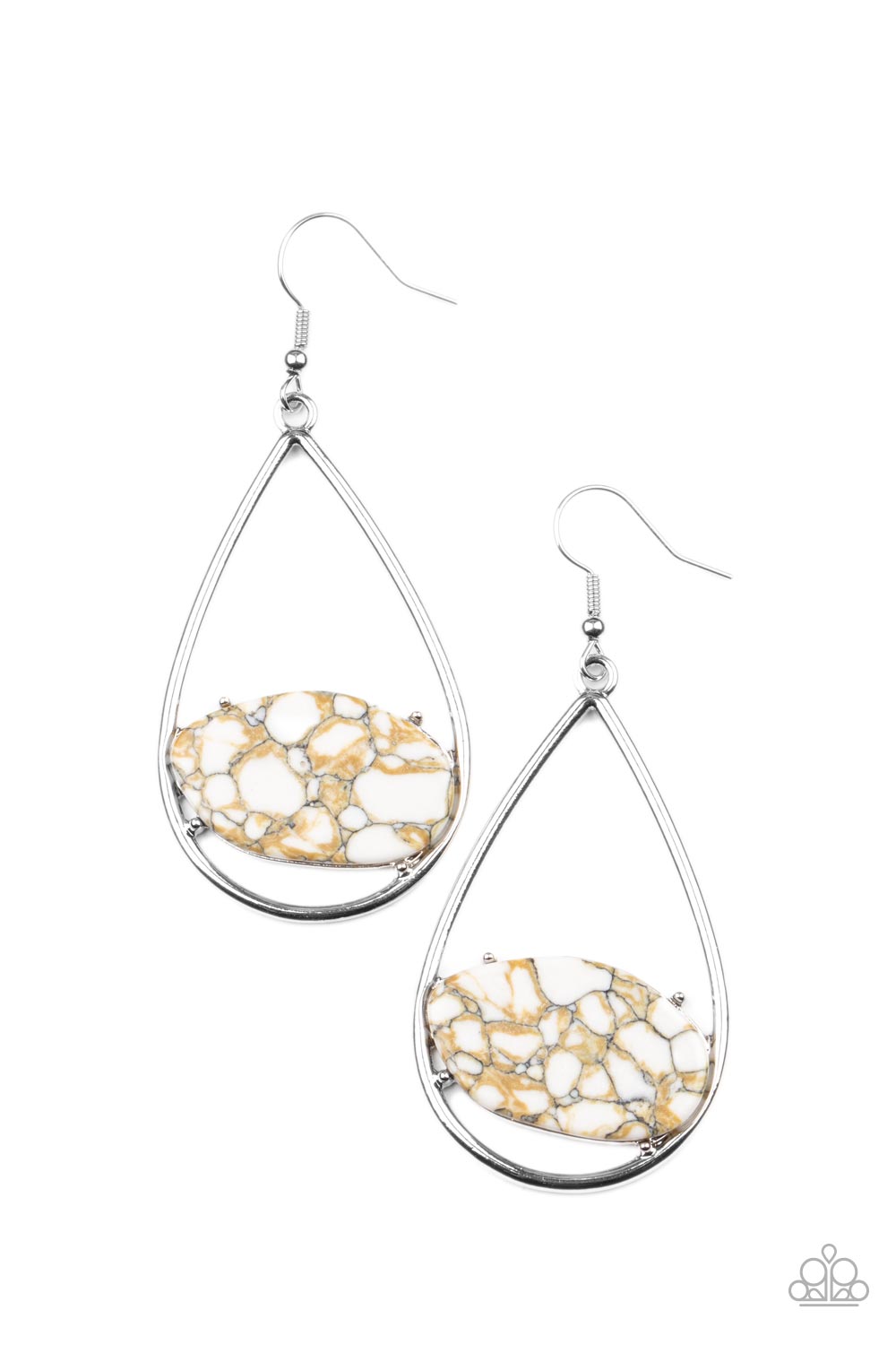 Tropical Terrazzo - white - Paparazzi earrings